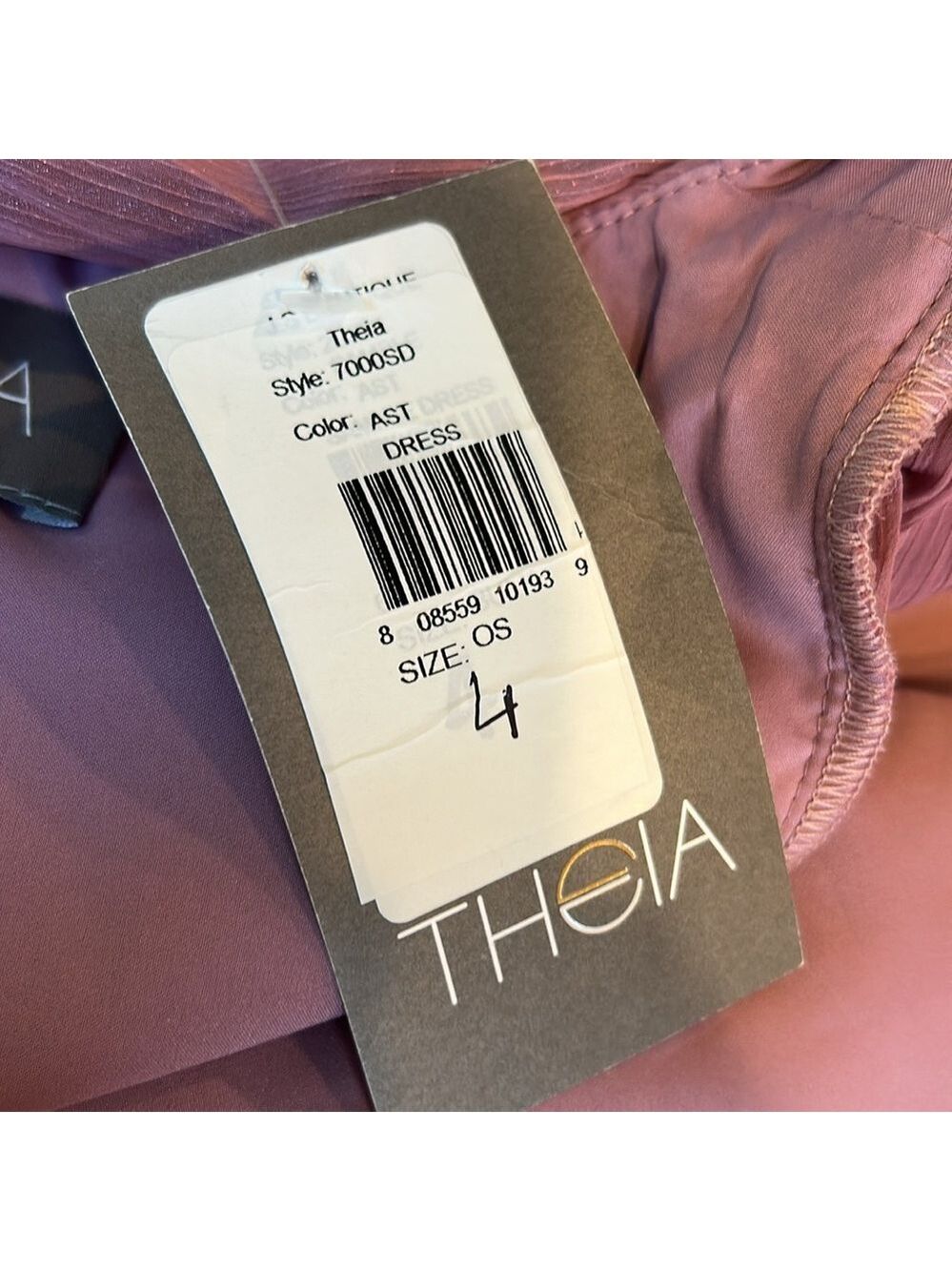 NWT Theia Sample Pleated Midi Dress Long Sleeve Size 4 - Picture 12 of 14